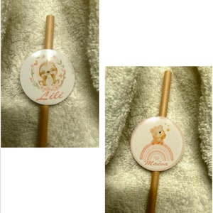 Customizable straws, for your events, All themes are possible. kraft straws, gold or rose gold image 6