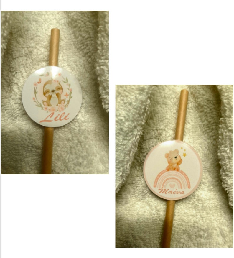 Customizable straws, for your events, All themes are possible. kraft straws, gold or rose gold image 6