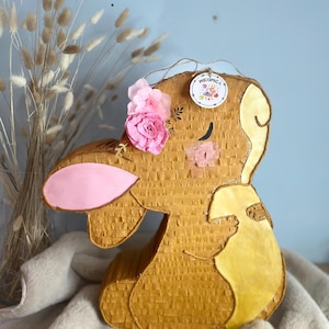 Bellissima Piñata Coniglio – Fatta a Mano – Ideale per 1° Compleanno – Battesimo – Finitura di Alta Qualità – Regalo Originale e Raffinato – Creazione Unica
