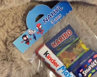 Sacchetto di caramelle personalizzato - vuoto o pieno - tutti i temi sono possibili - etichetta e sacchetto inclusi - compleanno - festa