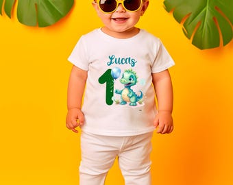 T-shirt personalizzata in 100% cotone, personaggio e dedica a scelta, qualità dell'immagine eccezionale, da 3 mesi a 12 anni, immagine prima della creazione