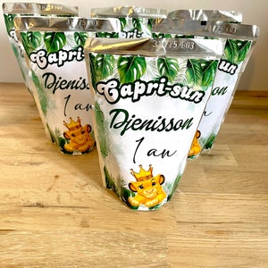 Étiquette autocollante pour Capri sun , personnalisée adhésives, tous les thèmes sont possibles, qualité papier photo brillant