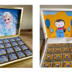 PERSONALIZED CHOCOLATE box, fully personalized image, all themes are possible, for your birthdays, weddings, baptisms... image 6