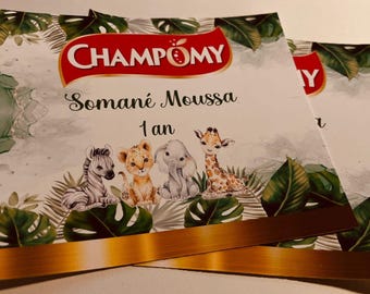 Etichette personalizzate Champomy - etichette autoadesive - qualità della carta fotografica - tutti i temi sono possibili - testo fotografico a scelta