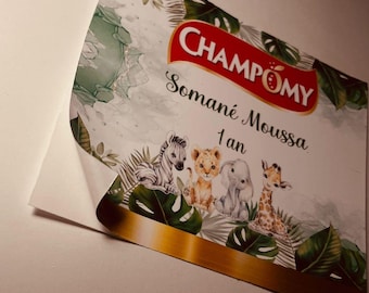 Etichetta autoadesiva PERSONALIZZATA per decorazioni festive, compleanni, matrimoni, tema e iscrizione a scelta, visiva prima della produzione