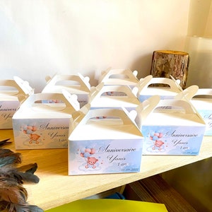 Superbe boîte box anniversaire PERSONNALISÉ, anniversaire ,premier anniversaire ,cadeau invité, baptême , mariage ....image de votre choix