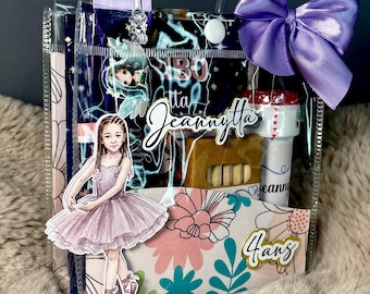 Bustina trasparente, riempita e personalizzata con nome del bambino, età, evento, regalo per gli ospiti, scatola per feste, bomboniera di matrimonio, bomboniera per battesimo.