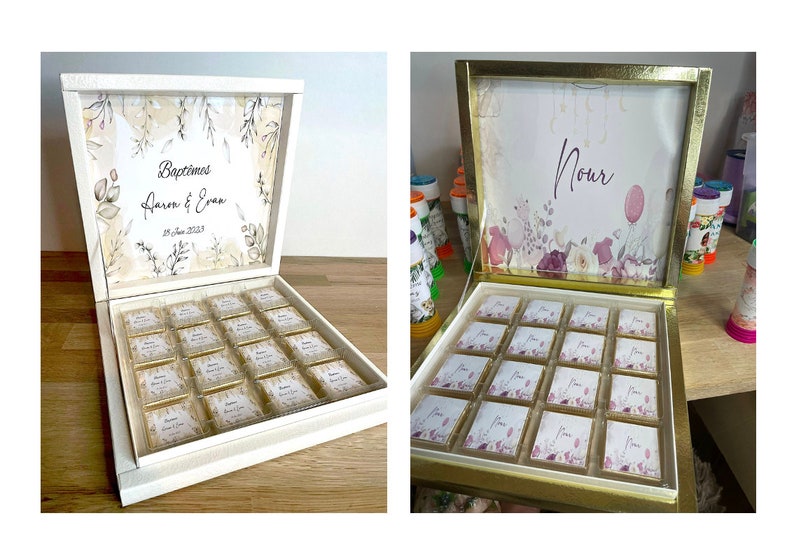 PERSONALIZED CHOCOLATE box, fully personalized image, all themes are possible, for your birthdays, weddings, baptisms... image 9