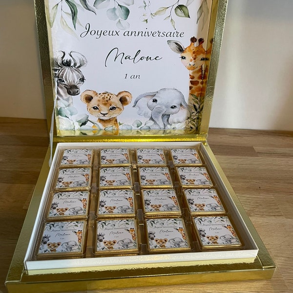 PERSONALIZED CHOCOLATE box, fully personalized image, all themes are possible, for your birthdays, weddings, baptisms...