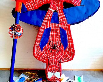 Piñata giocattolo di Spiderman fatta a mano, personalizzata con nome, compleanno per bambini, decorazione da supereroe, Marvel - Piñata personalizzata fatta a mano