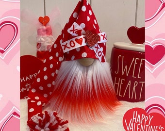 Valentine’s Day Gnome, Valentine’s Day Gift, Handmade Gnome, Valentine’s Day Tiered Tray Decor, Tomte, Nisse, Scandinavian