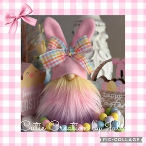 Easter Bunny Gnome, Bunny Peep Gnome, Easter Tier Tray Decor, Spring, Pastel Easter Bunny, Spring Decor, Tomte, Nisse, Scandinavian