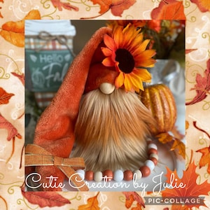 Fall Sunflower Gnome, Fall Gnome, Handmade Gnome, Fall Tier Tray Decor, Thanksgiving Gnome, Autumn, Tomte, Nisse, Scandinavian
