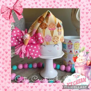 Ice Cream Marshmallow Mug Hat, Ice Cream  Decor, Summer Tiered Tray Decor, Birthday Tier Tray Decor, Sweet Treats, Mug Topper