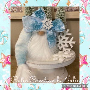 Snowflake Christmas Gnome, Winter Gnome, Holiday Gnome, Christmas Tier Tray Decor, Christmas Gift, Tomte, Nisse