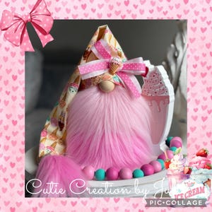 Ice Cream Cones Gnome, Ice Cream Decor, Tier Tray Decor, Summer Gnome, Birthday Gnome, Tomte, Nisse, Scandinavian