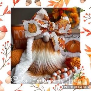 Fall Leaves Gnome, Handmade Gnome, Autumn Gnome, Thanksgiving Gnome, Fall Tier Tray Decor, Tomte, Nisse, Scandinavian