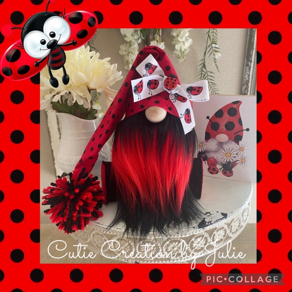 Baby Ladybug Gnome, Ladybug Decoration, Tier Tray Decor, Spring Gnome, Ladybug Gnome with shoes, Gnomes