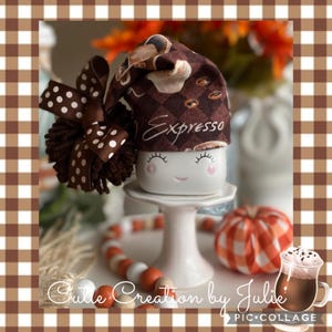 Coffee Marshmallow Mug Hat, Coffee Decor, Tiered Tray Decor, Coffee Lover, Coffee Latte, Cappuccino, Java, Mocha, Rae Dunn Mug Topper