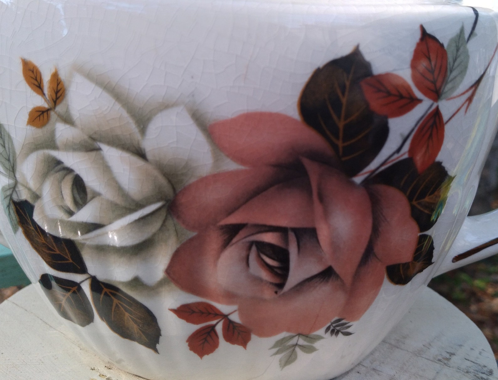 Georgischen Stil antike Gibson Koralle rose Teekanne der | Etsy