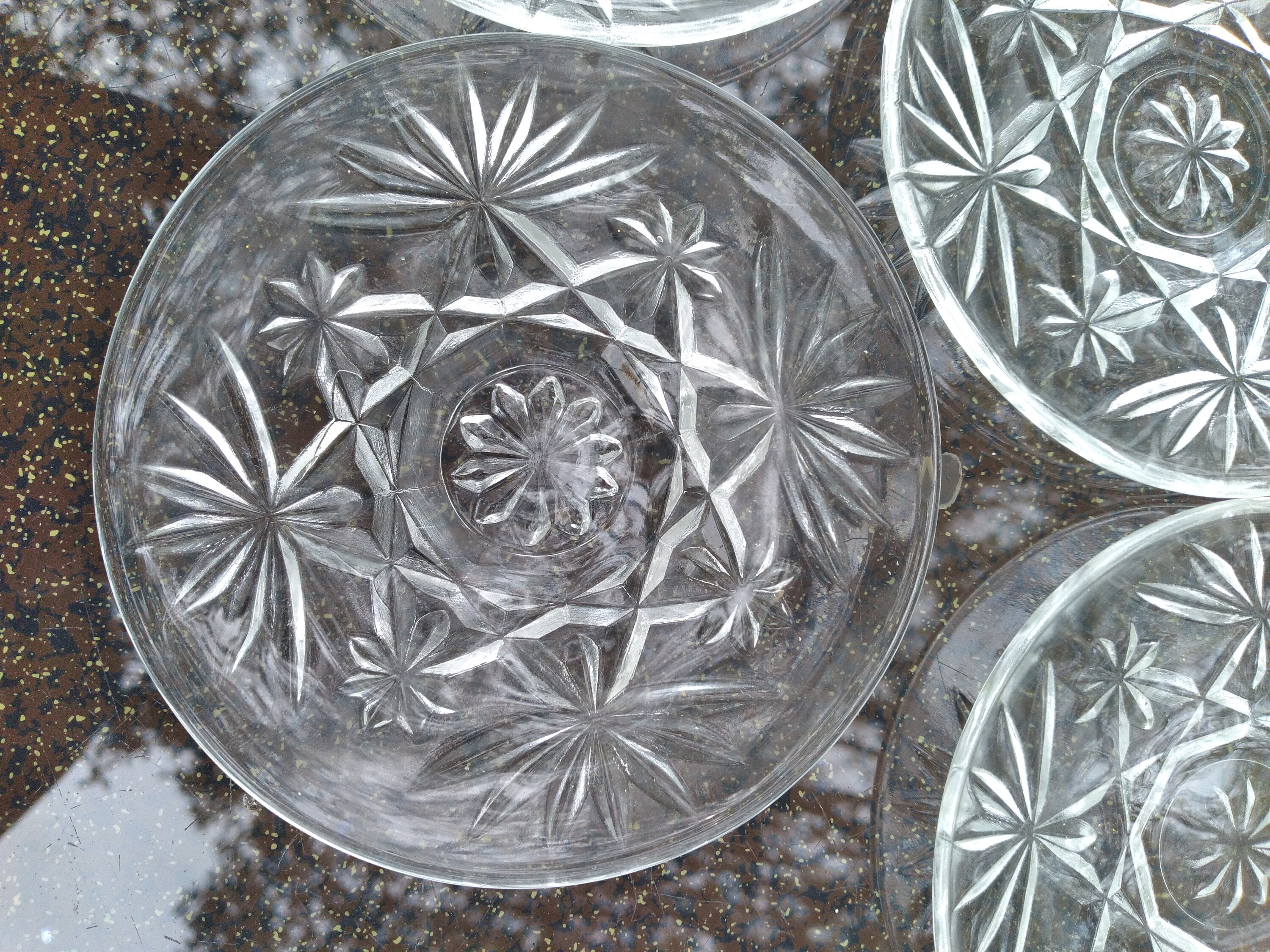 Antique 1950s cut glass coasters set of 5 Etsy