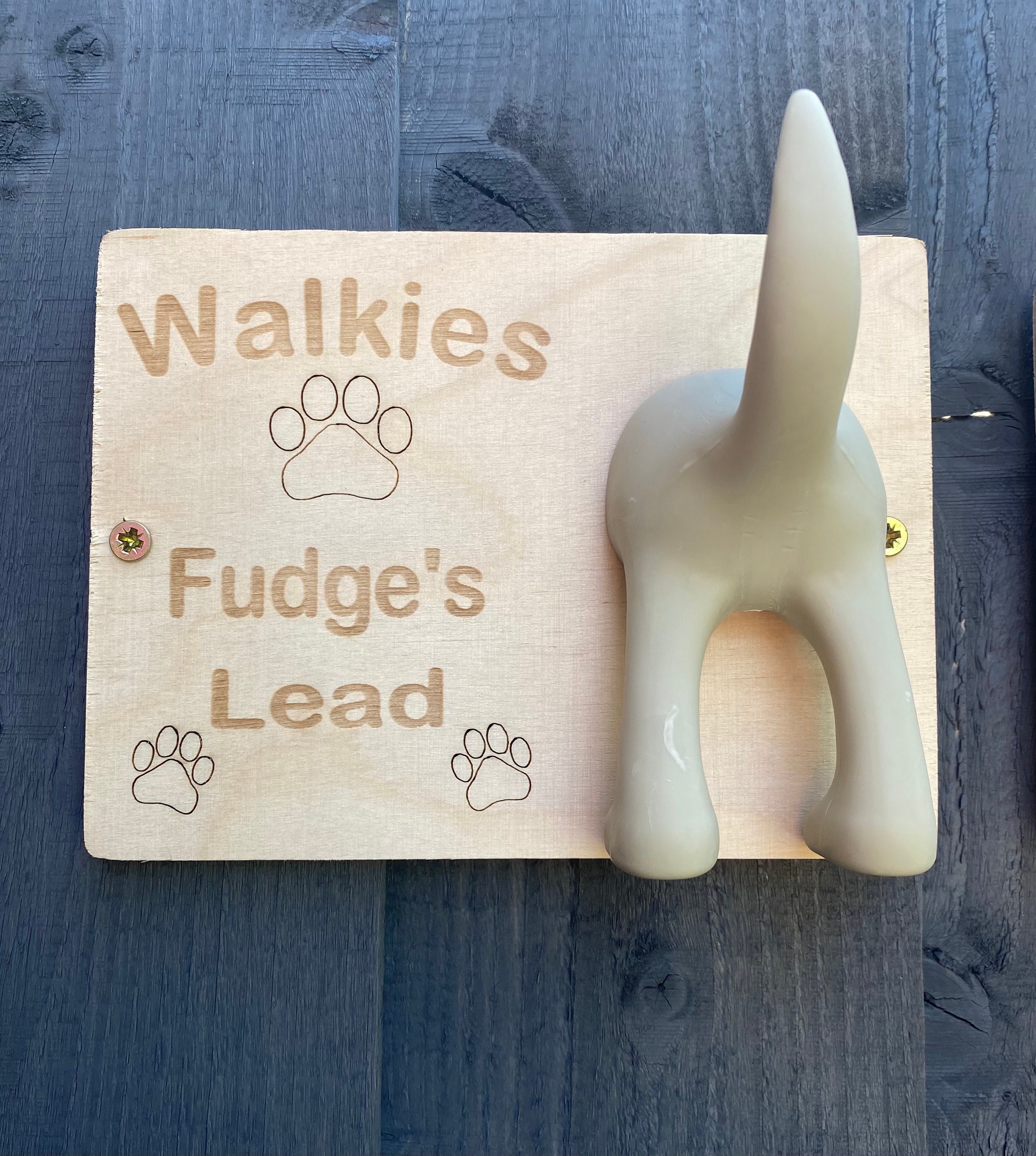 Personalised wooden dog lead hanger Etsy