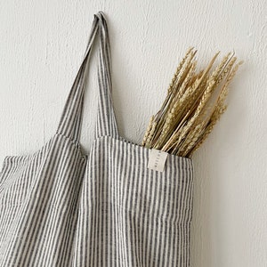 Linen bag, boho bag, tote bag, linen shopping bag, linen beach bag, summer bag, shoulder bag, grocery bag image 3