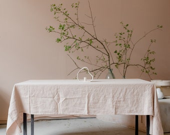 Natural linen tablecloth, soft linen tablecloth, 100% linen tablecloth, tablecloth, stonewashed linen tablecloth