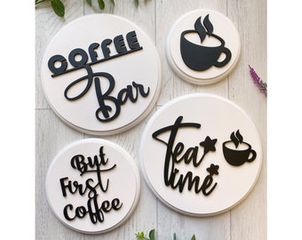 Wooden Coffee and Tea Bar Signs | Coffee and Tea Sign Bundle | Coffee and Tea Station | Coffee and Tea Corner Decors