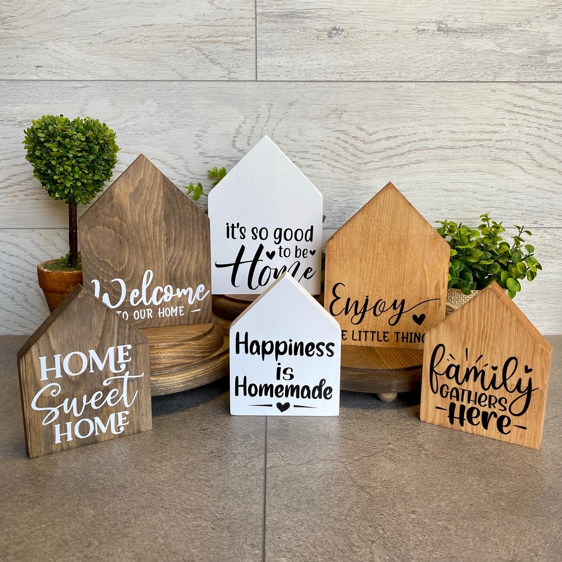 House Shaped Wood Signs Home Sign Farmhouse Decor Mini Etsy