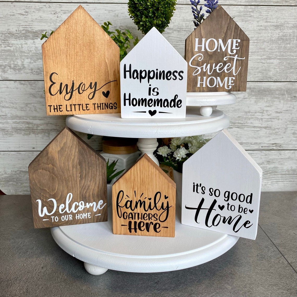 House Shaped Wood Signs Home Sign Farmhouse Decor Mini Etsy