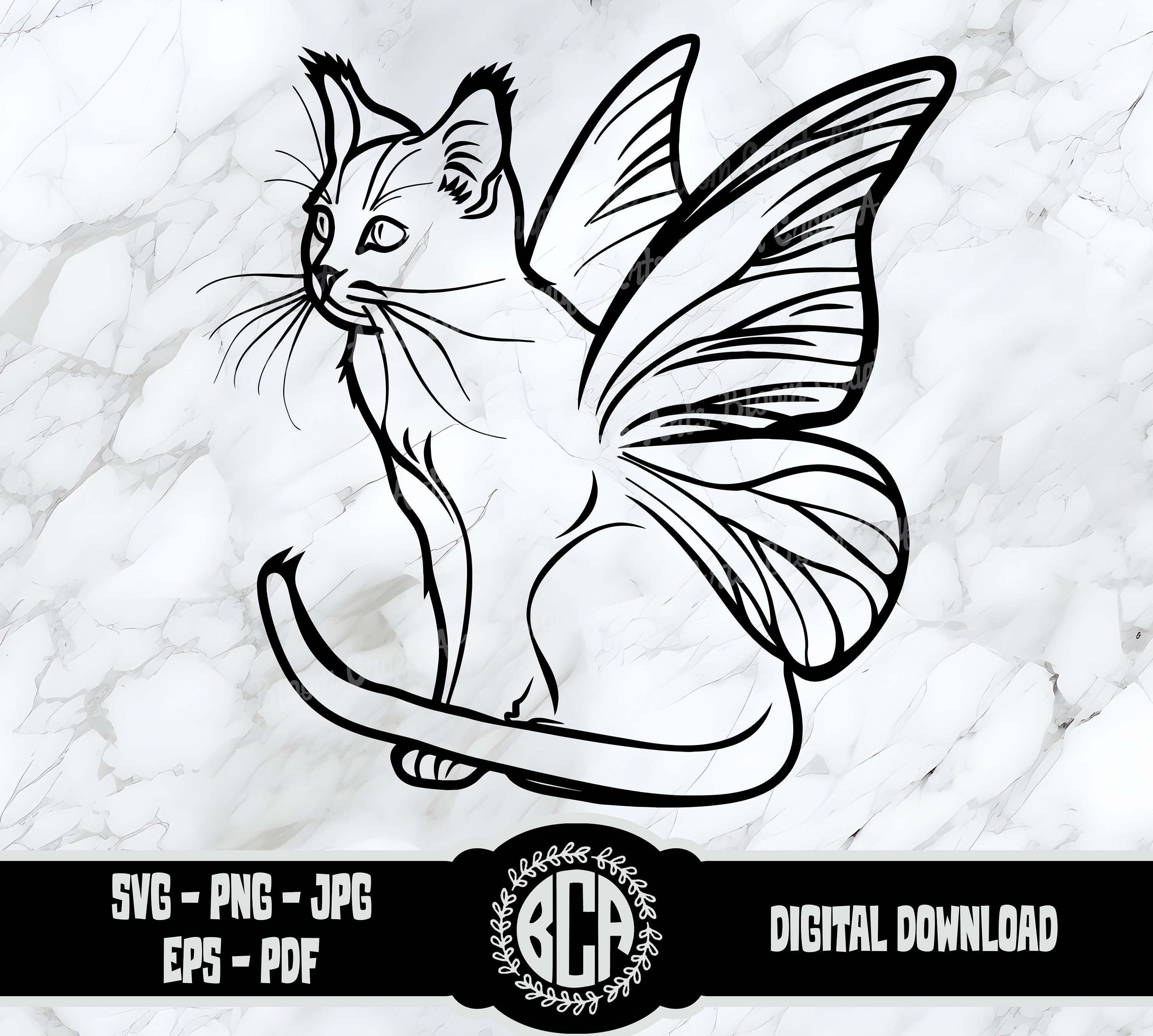 Cat with butterfly wings discount