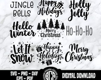 Christmas SVG Bundle | Cute Christmas SVG Files | Christmas PNG Designs | Christmas Quotes Bundle | Holiday Svg Bundle | Christmas Phrases