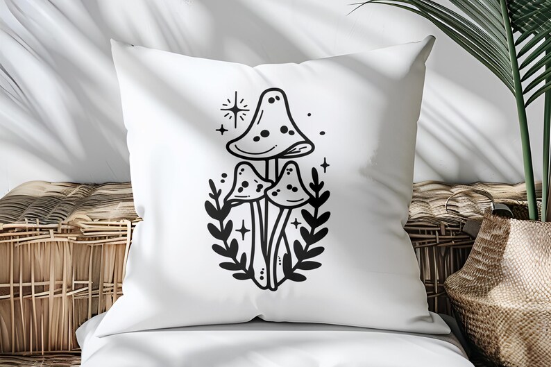 Mystical Mushrooms SVG Bundle | Celestial Mushrooms SVG Set | Hand Drawn Mushrooms PNG | Boho Mushroom Bundle | Cute Mushroom Designs Bundle image 4