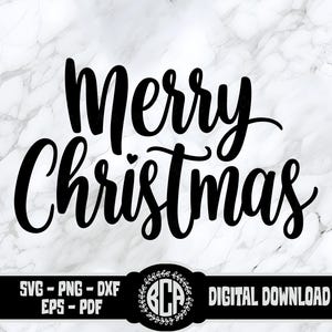Merry Christmas SVG File | Merry Christmas PNG | Merry Christmas Script | Hand Lettered Christmas SVG | Holiday Quote Svg | Merry Xmas Svg