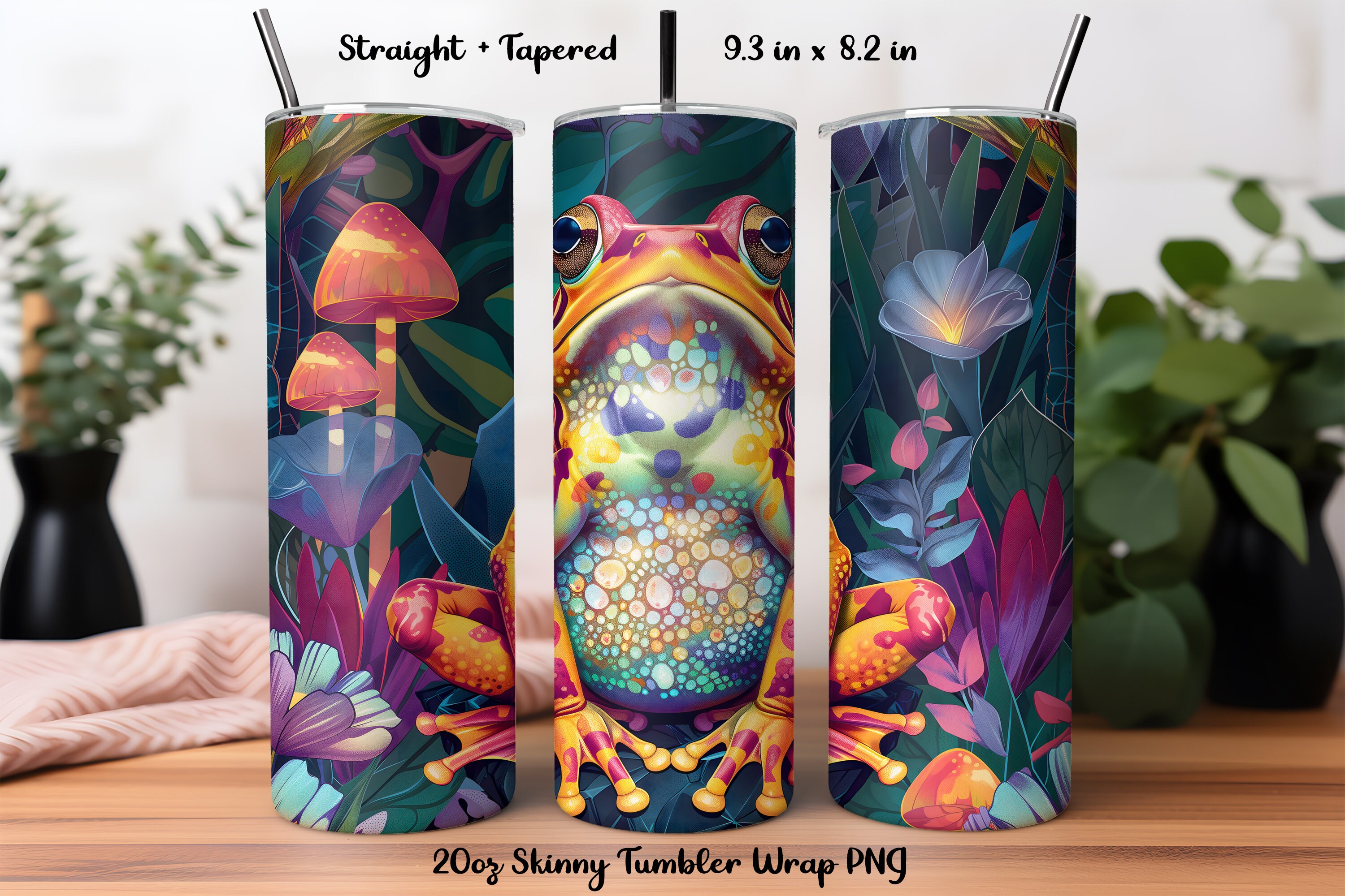Psychedelic Frog Tumbler Wrap PNG | Cute Frogs Sublimation Design ...