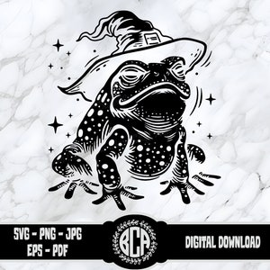 Celestial Toad SVG Instant Download, Enchanted Toad and Stars Png, Witchcraft Clipart Svg Files, Frog and Toad Stencil Art, Whimsical Toads