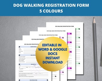 Dog Walking Client Form Etsy UK