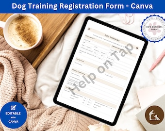 Dog Training Registration Form  Dog Training Course Enrolment Form | Dog Trainer Course Form | Dog Training Intake Form | Dog Business Form