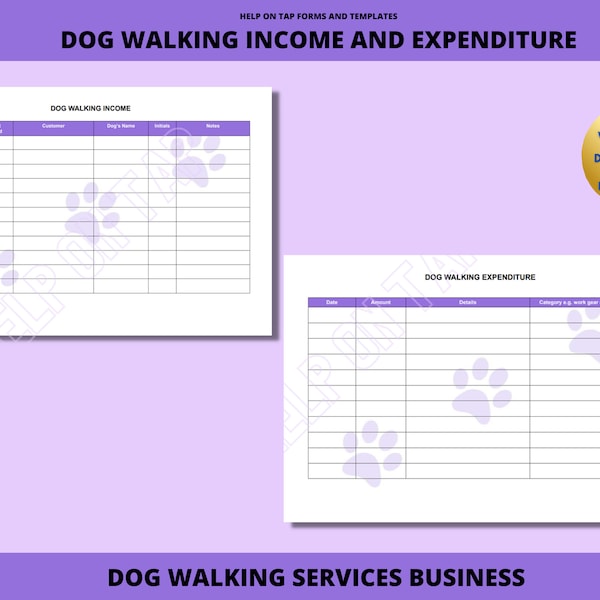 Dog Walking Expenses Etsy