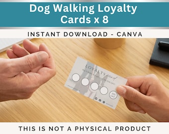 Dog Walking Loyalty Card Pet Walker Rewards Card Canine Care Loyalty Program Canva Dog Walker Reward Points Card Client VIP Reward Template