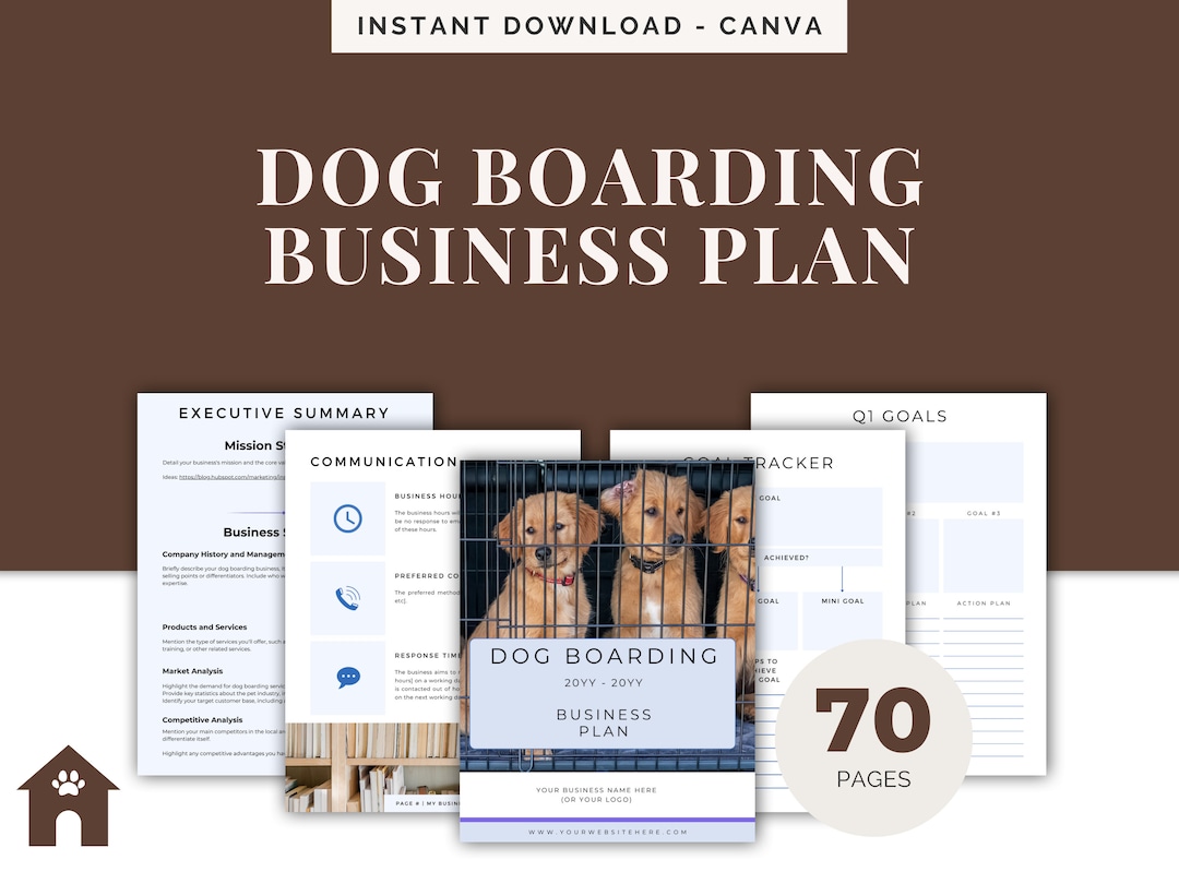 Dog Boarding Business Plan Template Format for Dog Boarding Kennels or