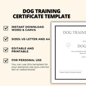 Simple Printable Trainer Achievement Certificate Digital Download