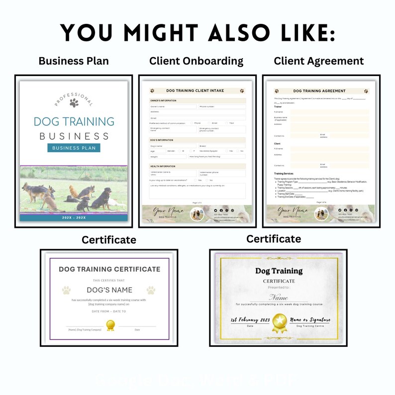 Dog Training Certificate Template Editable Dog Obedience Graduation Award Simple Printable Trainer Achievement Certificate Digital Download image 8