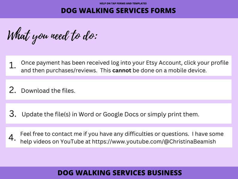 dog-walking-invoice-template-purple-word-invoice-invoice-etsy