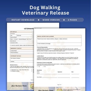 Dog Walker Health Release