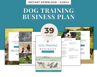 Dog Training Business Plan Template: Startup Financials (Canva, Google Sheets)