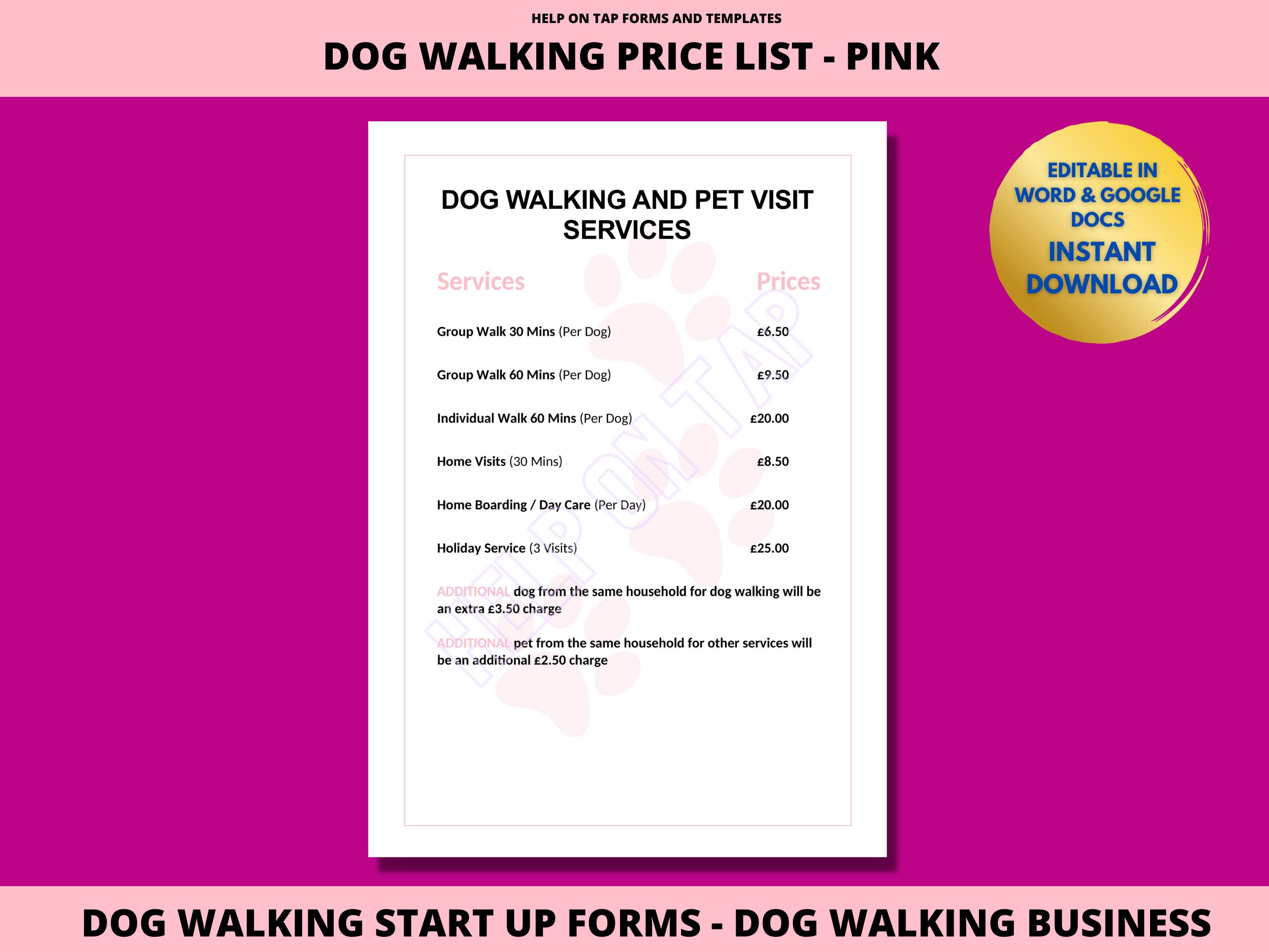 Dog Walking Prices