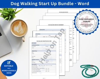 Dog Walking Forms | Includes a Dog Walking Client Form, Terms and Conditions and an Invoice - Basic Start Up Forms for a Dog Walker