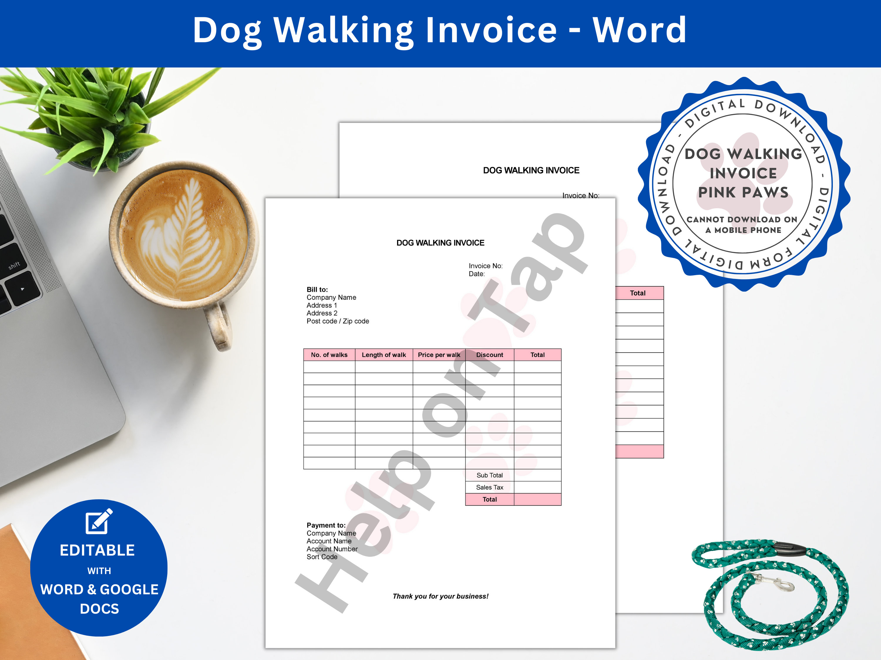 Dog Walker Receipt Template